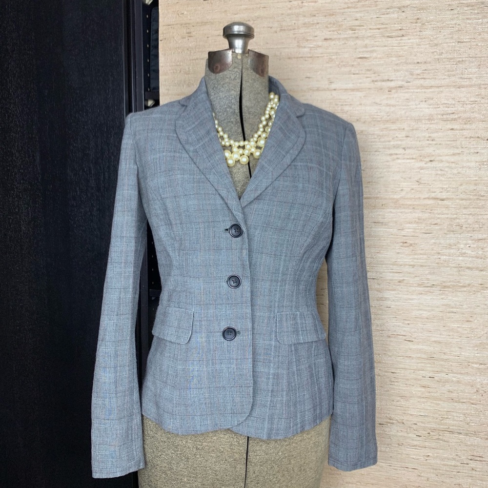 Banana Republic Box Plaid Career Blazer